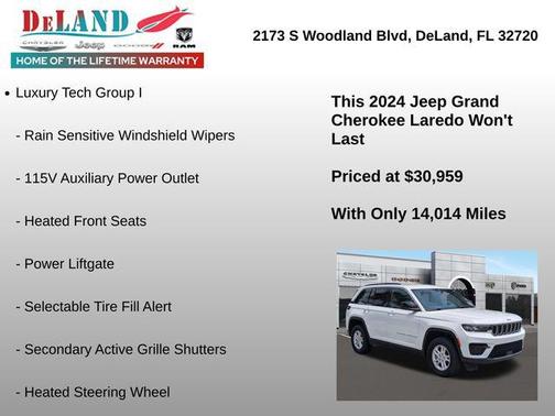 Bright White Clearcoat 2024 Jeep Grand Cherokee Laredo