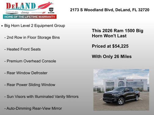 Diamond Black Crystal Pearlcoat 2026 RAM 1500 Big Horn/Lone Star