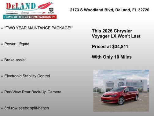 Red Hot Pearlcoat 2026 Chrysler Voyager LX