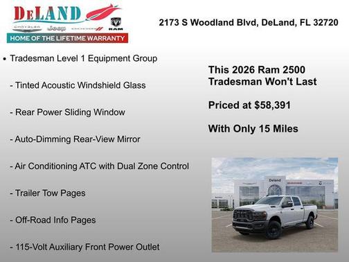 Bright White Clearcoat 2026 RAM 2500 Tradesman