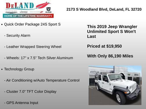 2019 Jeep Wrangler Unlimited Sport