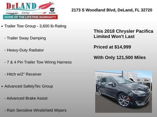 Brilliant Black Crystal Pearlcoat 2018 Chrysler Pacifica Limited
