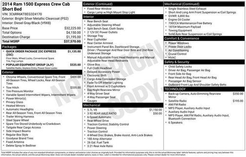 Bright Silver Metallic Clearcoat 2014 RAM 1500 Tradesman/Express