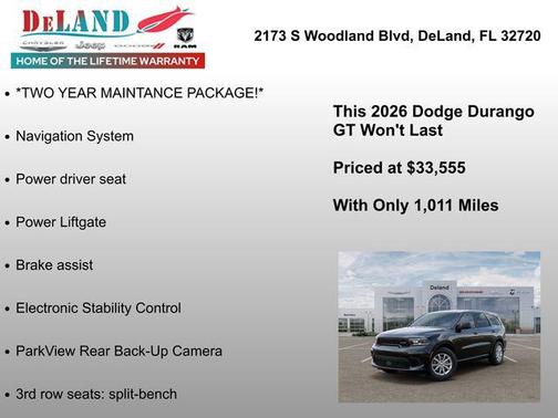 DB Black Crystal Clearcoat 2026 Dodge Durango GT