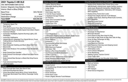 Magnetic Gray Metallic 2021 Toyota C-HR XLE