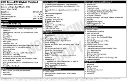 Midnight Black Metallic 2023 Toyota RAV4 Hybrid Woodland
