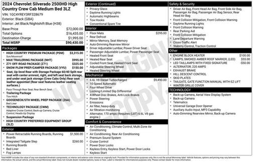 Black 2024 Chevrolet Silverado 2500 High Country