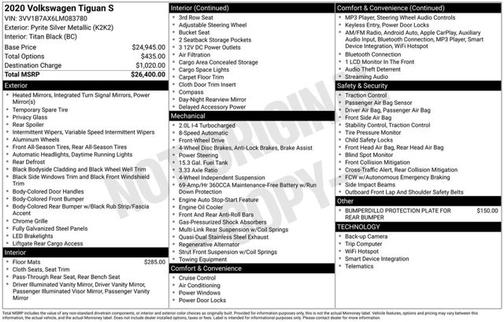 2020 Volkswagen Tiguan 2.0T S