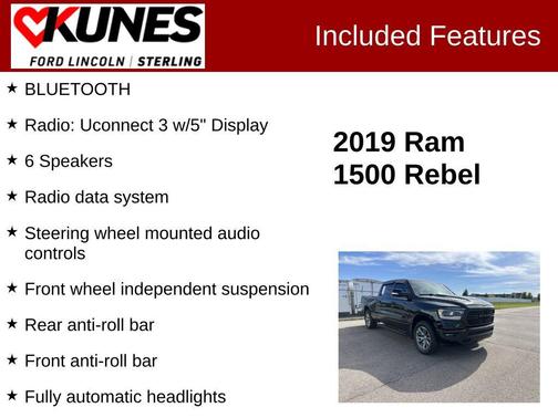 Diamond Black Crystal Pearlcoat 2019 RAM 1500 Rebel
