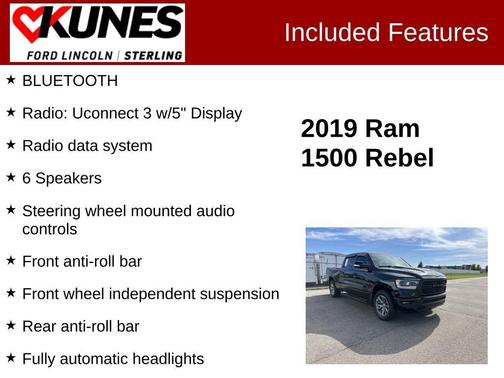 Diamond Black Crystal Pearlcoat 2019 RAM 1500 Rebel