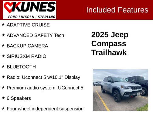 Silver Zynith Metallic Clearcoat 2025 Jeep Compass Trailhawk