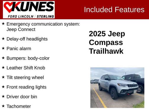 Silver Zynith Metallic Clearcoat 2025 Jeep Compass Trailhawk