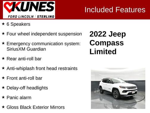 Bright White Clearcoat 2022 Jeep Compass Limited