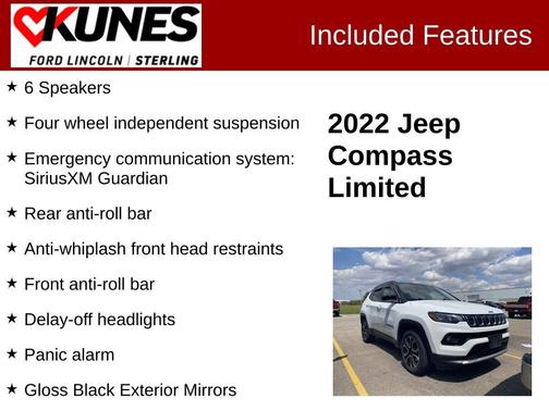 Bright White Clearcoat 2022 Jeep Compass Limited