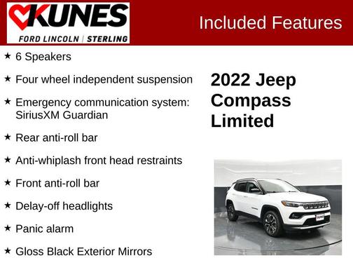Bright White Clearcoat 2022 Jeep Compass Limited