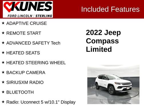 Bright White Clearcoat 2022 Jeep Compass Limited