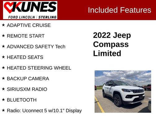 Bright White Clearcoat 2022 Jeep Compass Limited
