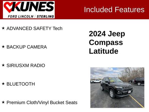 Diamond Black Crystal Pearlcoat 2024 Jeep Compass Latitude
