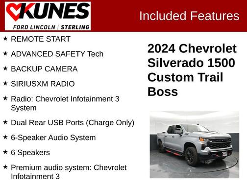 Slate Gray Metallic 2024 Chevrolet Silverado 1500 Custom Trail Boss