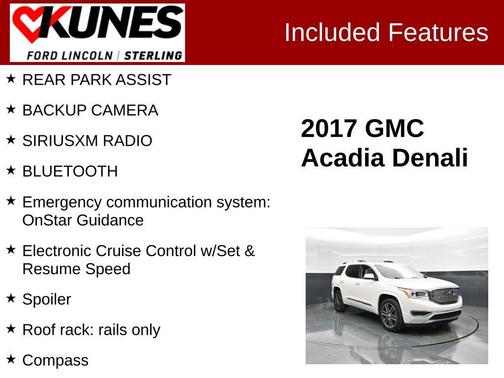 White Frost Tricoat 2017 GMC Acadia Denali