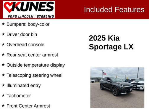 Ebony Black 2025 Kia Sportage LX