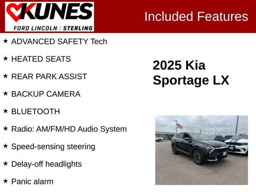 Ebony Black 2025 Kia Sportage LX