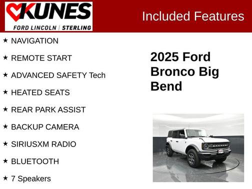 Oxford White 2025 Ford Bronco Big Bend