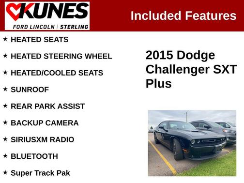 Pitch Black Clearcoat 2015 Dodge Challenger SXT Plus