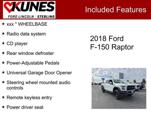 Oxford White 2018 Ford F-150 Raptor