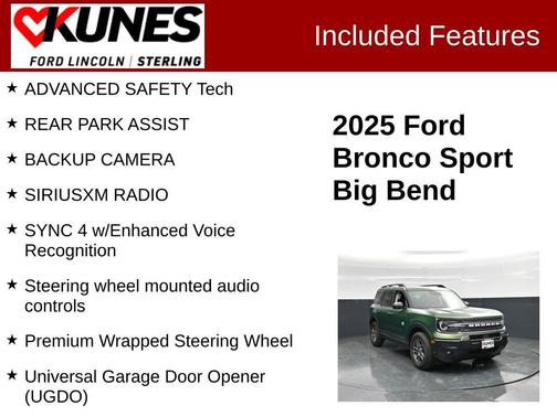 Green Metallic 2025 Ford Bronco Sport Big Bend