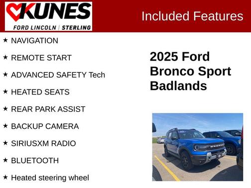 Blue Metallic 2025 Ford Bronco Sport Badlands