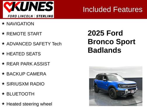 Blue Metallic 2025 Ford Bronco Sport Badlands