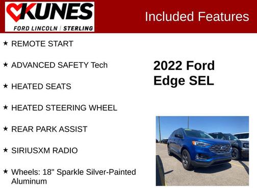 Atlas Blue Metallic 2022 Ford Edge SEL
