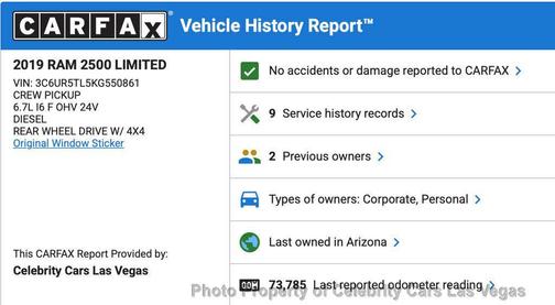 2019 RAM 2500 Limited Mega Cab 4x4 6'4' Box