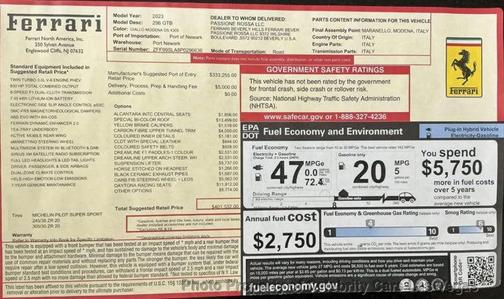 2023 Ferrari 296 GTB $401,532 MSRP!