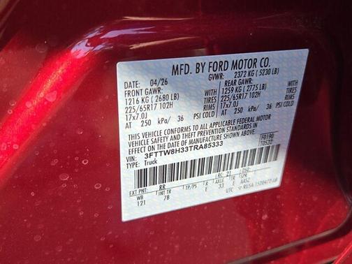 Ruby Red Metallic Tinted Clearcoat 2026 Ford Maverick XLT