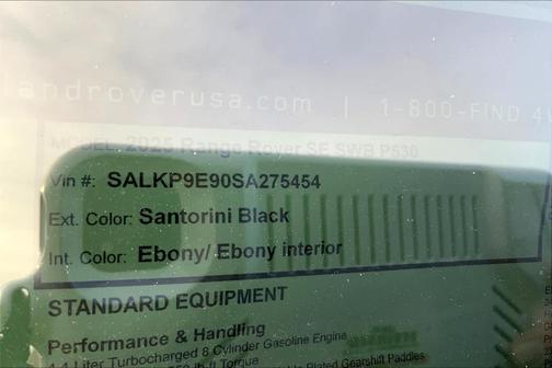 2025 Land Rover Range Rover P530 SE