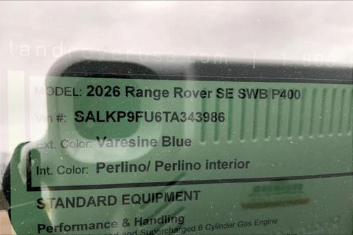 2026 Land Rover Range Rover P400 SE