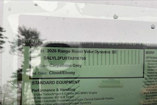 2026 Land Rover Range Rover Velar P400 Dynamic SE