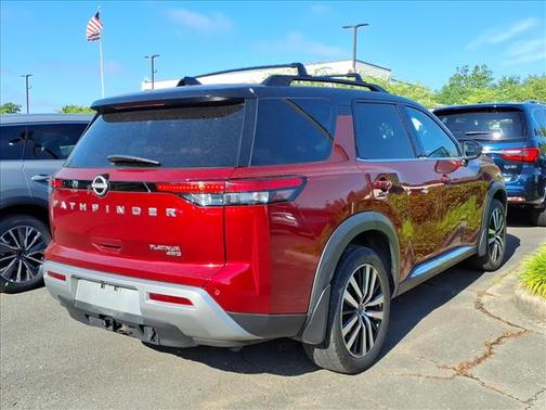 2 Tone Red / Black Roof 2023 Nissan Pathfinder Platinum