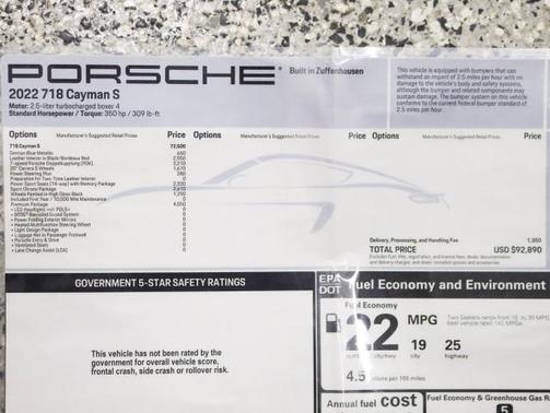 2022 Porsche 718 Cayman T