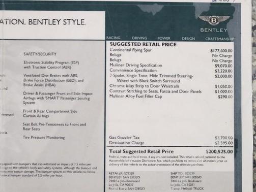 2010 Bentley Continental Flying Spur Wow 2 Owner 37k Miles Mulliner Pkg Strut Kit Fully Loaded