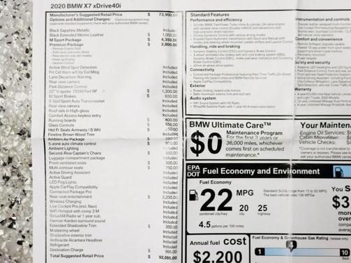 2020 BMW X7 xDrive40i