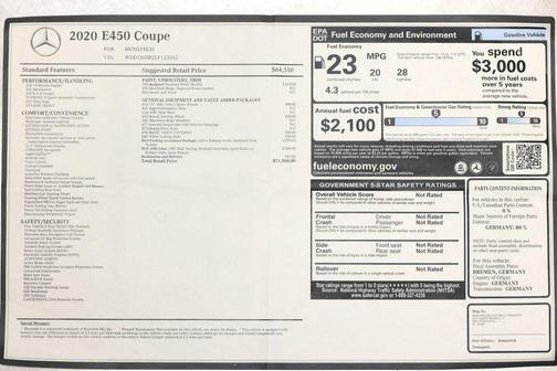 Diamond White 2020 Mercedes-Benz E-Class E 450 Coupe 2D