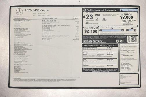 Diamond White 2020 Mercedes-Benz E-Class E 450 Coupe 2D