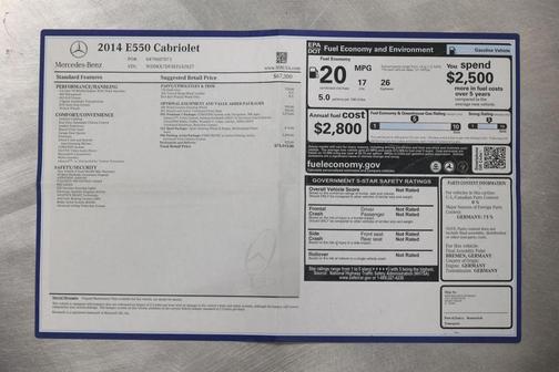 2014 Mercedes-Benz E-Class E 550 Cabriolet 2D