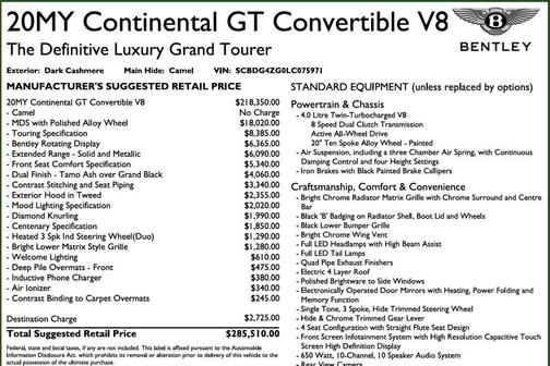 2020 Bentley Continental GT V8