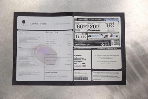 2018 Karma Revero Sedan 4D