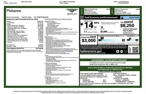 Silver 2018 Bentley Mulsanne Sedan 4D