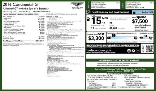 2016 Bentley Continental GT W12